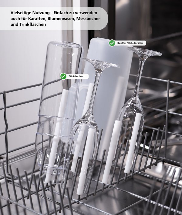 Glashalter für die Spülmaschine - Alleskönner-MIX-Set (3x lang, 3x kurz)