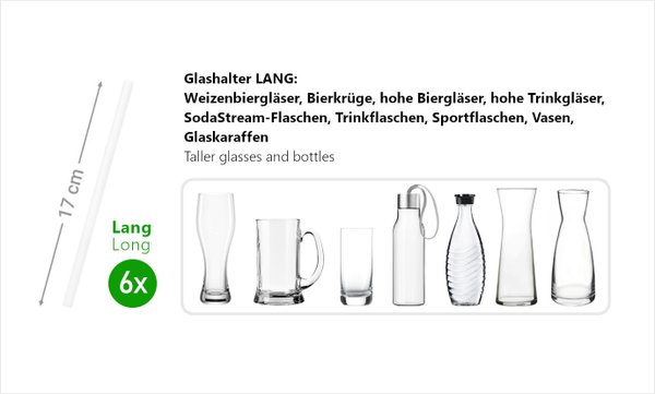 Glashalter für die Spülmaschine - Bierfreunde-Set (6x lang)
